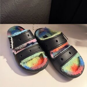 Colorful Fuzzy Crocs